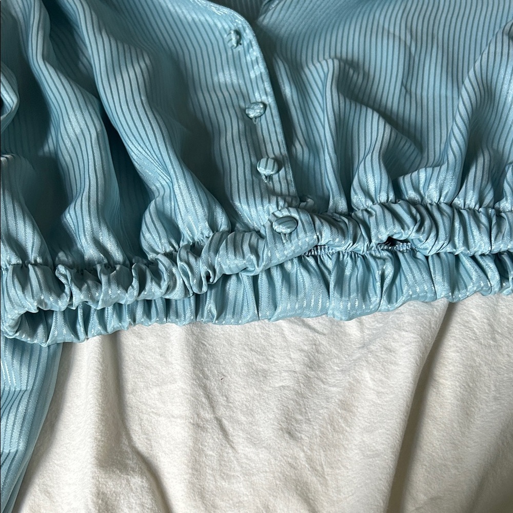 Worthington Teal Button-Up Blouse - Picture 6 of 7